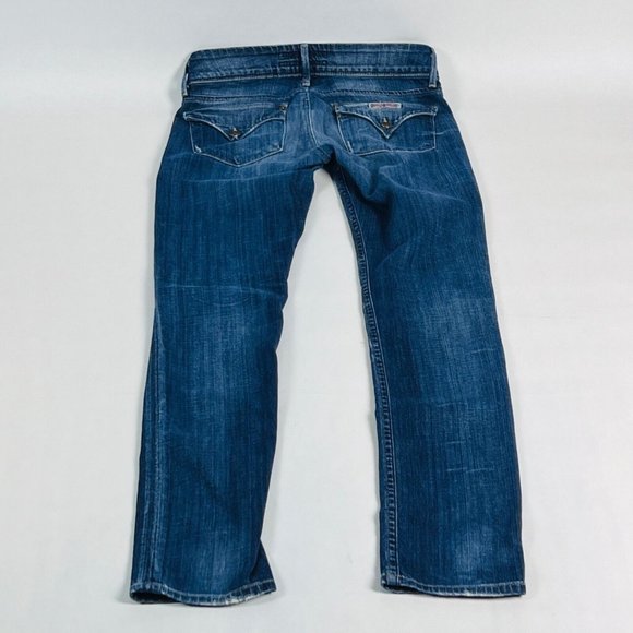 Hudson Womens Jeans 26 Blue Skinny Stretch Dark Wash Whiskers Flap Pockets - Picture 3 of 10